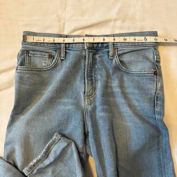 Agolde 24 Straight Leg Distressed High Waist Jeans - Picture 4 of 8